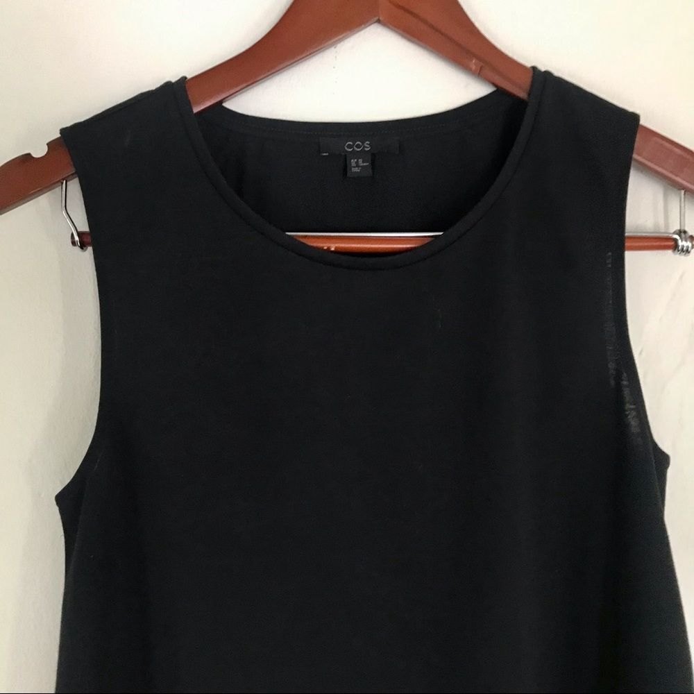 COS Black Sleeveless A-Line Dress with sheer accents at hem Size XS - Picture 6 of 15